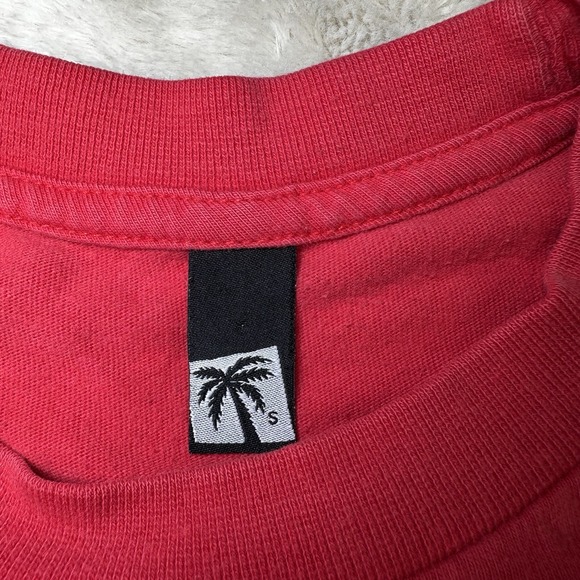 BLVD Supply T-Shirt Men's Sz S 100% Cotton‎ Short Sleeves Palm Tree Graphic Red - Picture 3 of 9